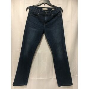 Banana Republic Jeans Straight Leg Dark Blue Denim Wash Whiskers Sz 28/6